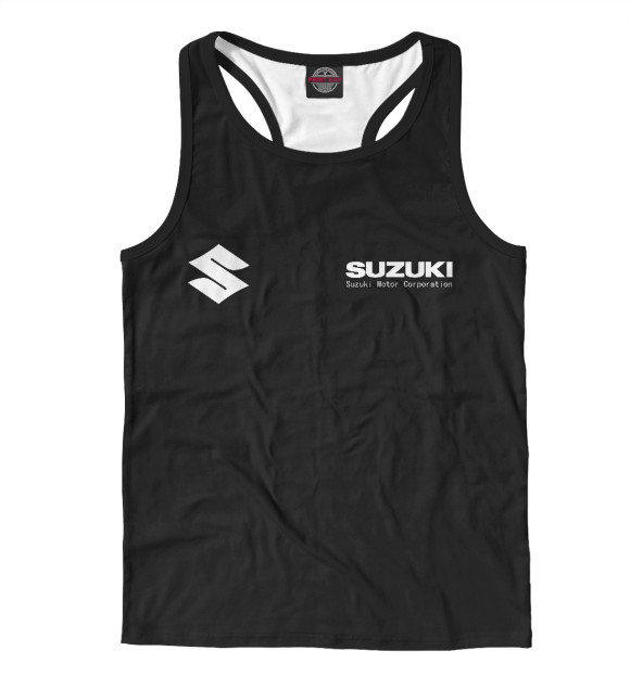 Мужская майка-борцовка с изображением Suzuki цвета Белый