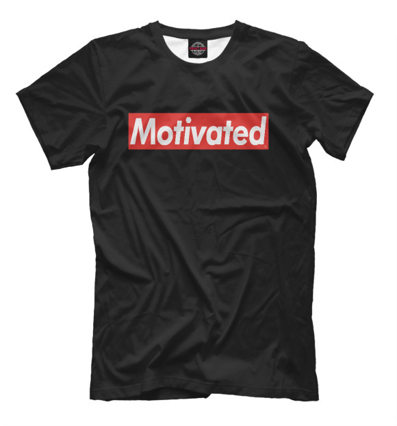 Мужская футболка с изображением Motivated (Black) цвета Белый