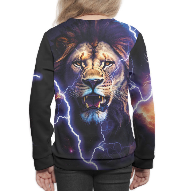 Свитшот для девочек с изображением Лев цвета Белый
