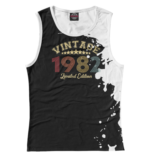 Майка для девочки с изображением Vintage 1982 цвета Белый