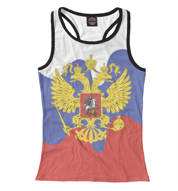 Женская майка-борцовка с изображением Символика РФ цвета Белый