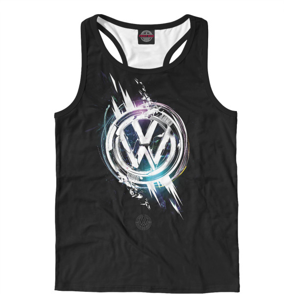 Мужская майка-борцовка с изображением Volkswagen | Фольксваген цвета Белый