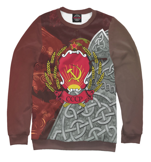 Свитшот для девочек с изображением СССР &  РУСЬ цвета Белый
