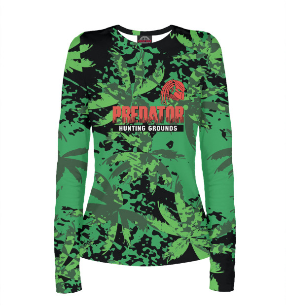 Женский лонгслив с изображением Predator цвета Белый