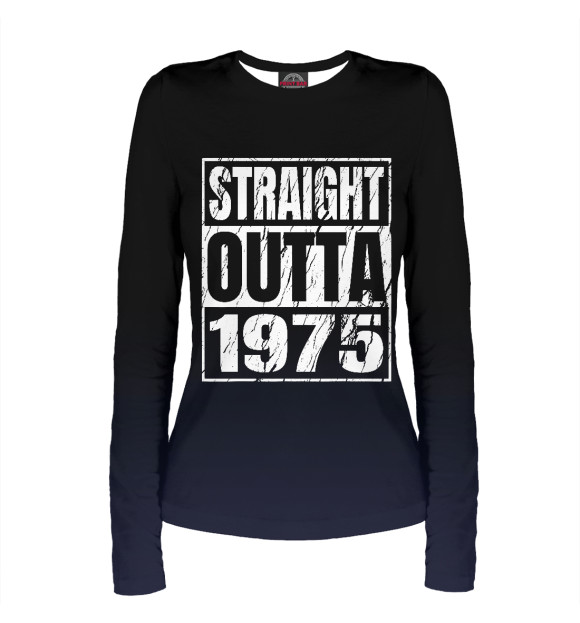 Женский лонгслив с изображением Straight Outta 1975 цвета Белый