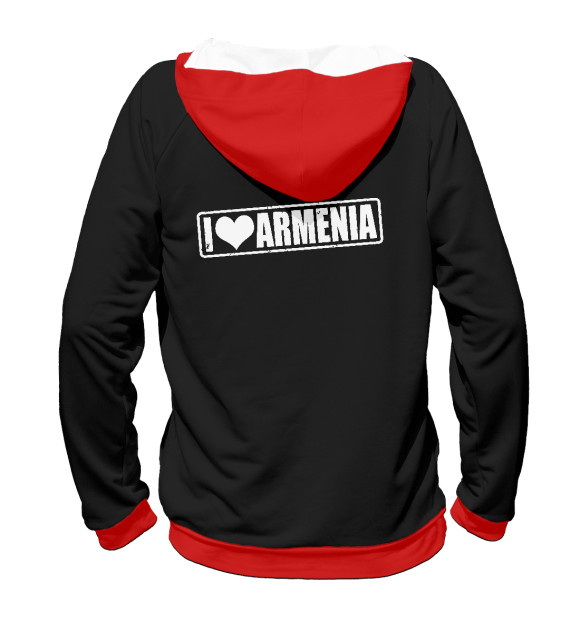 Женское худи с изображением Armenia цвета Белый