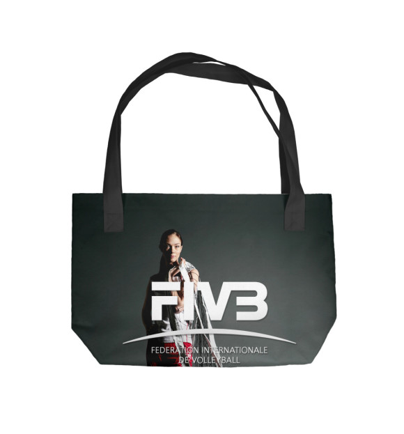 Пляжная сумка с изображением FIVB, Federation Internationale de Volleibal цвета 