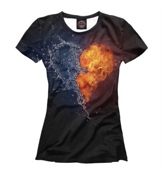 Женская футболка вода и огонь