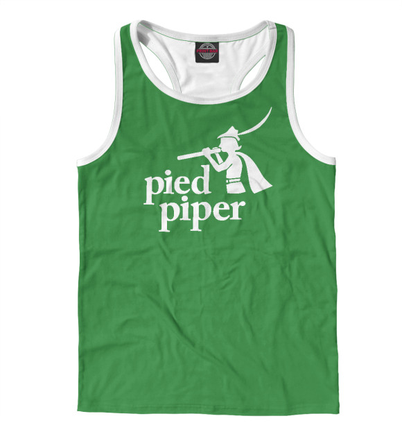 Мужская майка-борцовка с изображением Пегий дудочник цвета Белый