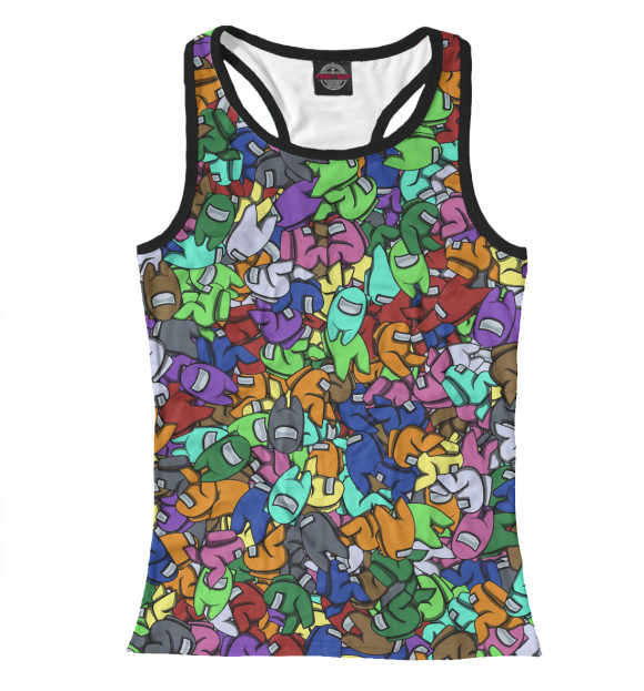 Женская майка-борцовка с изображением Among Us Overload цвета Белый