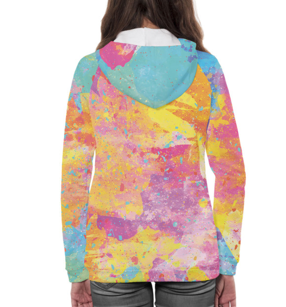 Женское худи с изображением Абстракция цвета Белый