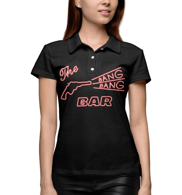 Женское поло с изображением The Bang Bang Bar цвета Белый