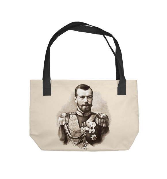 Пляжная сумка с изображением Николай II цвета 