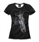 Женская футболка Конь вороной