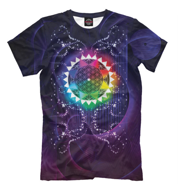 Мужская футболка с изображением Sacred Star Geometry цвета Молочно-белый