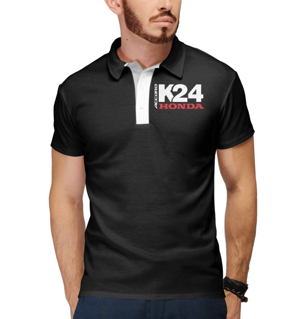 Мужское поло с изображением Хонда Аккорд цвета Белый