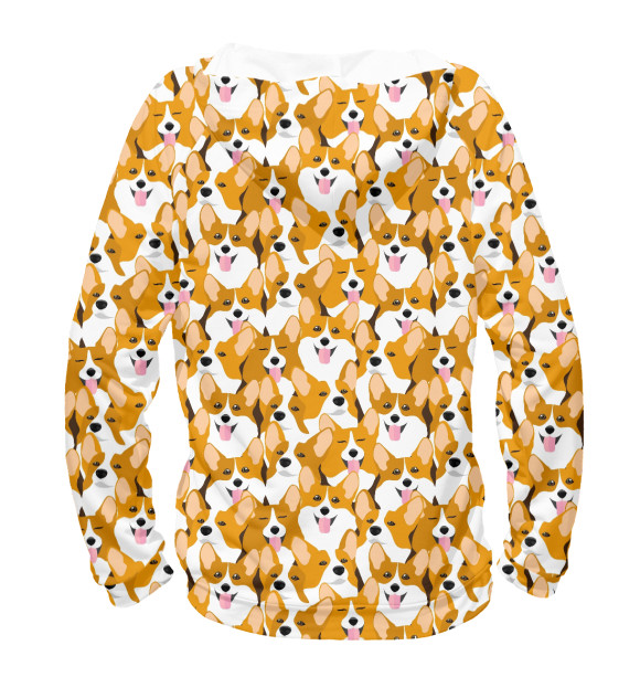 Мужское худи с изображением Корги (Corgi) цвета Белый