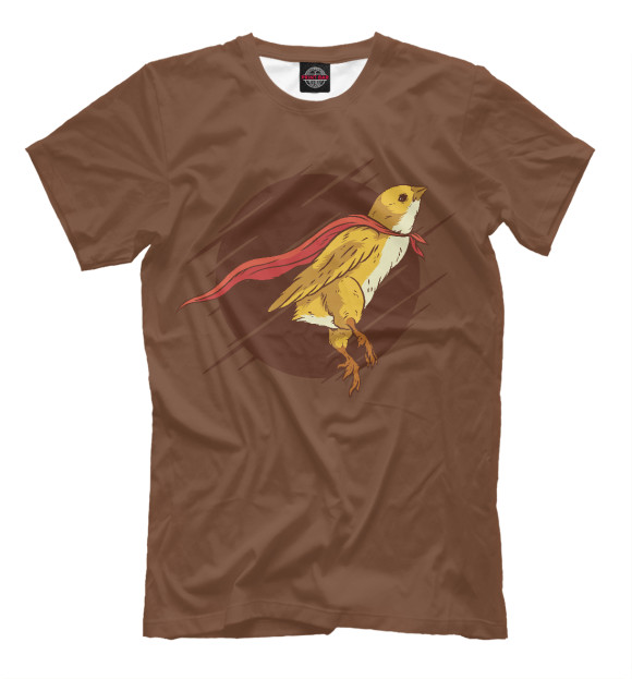 Мужская футболка с изображением Супер Птица цвета Светло-коричневый