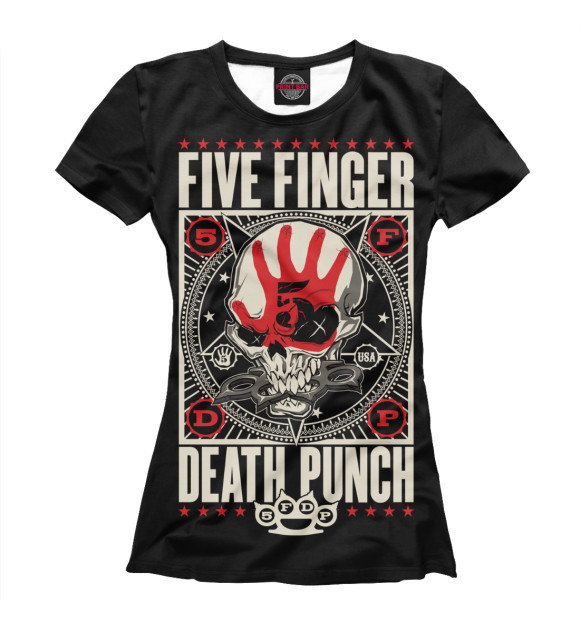 Футболка для девочек с изображением Five Finger Death Punch цвета Белый