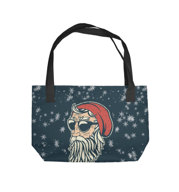 Пляжная сумка с изображением Санта Хипстер цвета 