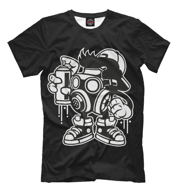 Мужская футболка с изображением Художник Граффити ( Graffiti Artists ) цвета Черный