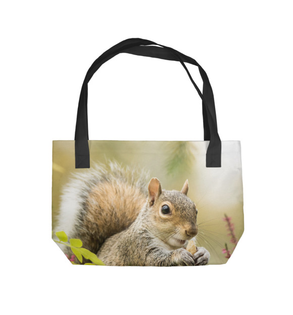 Пляжная сумка с изображением Белка цвета 