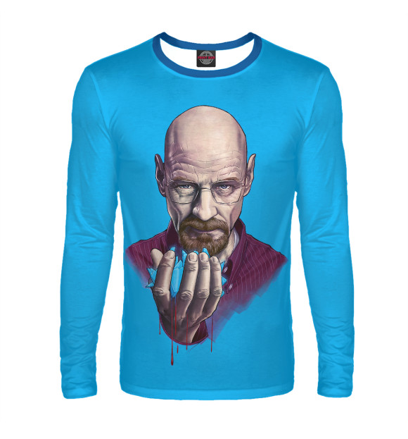 Мужской лонгслив с притом Heisenberg Meth цвета Белый Мужской лонгслив с изображением Heisenberg Meth цвета Белый