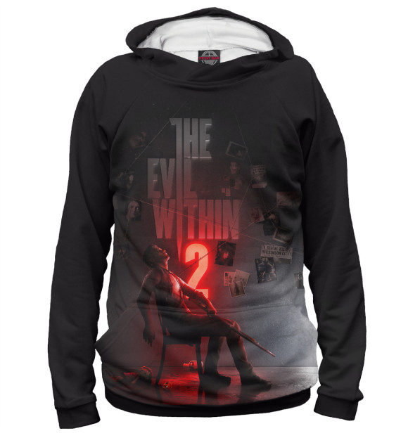 Мужское худи с изображением The Evil Within 2 цвета Белый