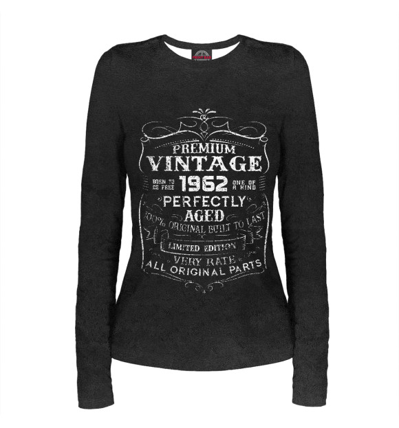 Женский лонгслив с изображением 1962 Vintage цвета Белый