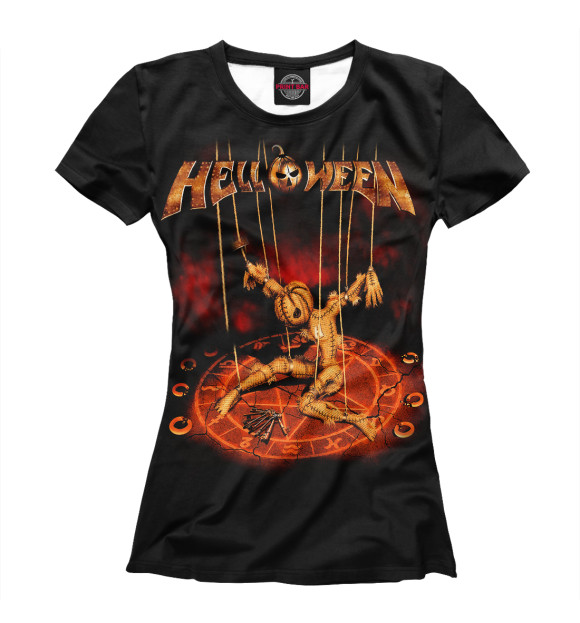 Футболка для девочек с изображением Helloween цвета Белый