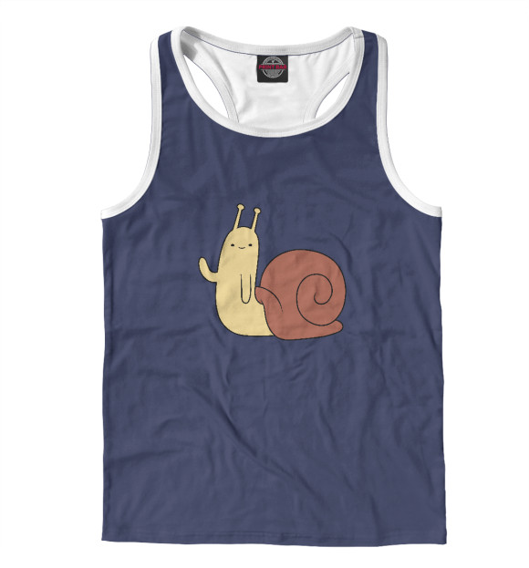 Мужская майка-борцовка с изображением Улитка цвета Белый