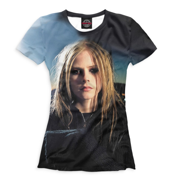 Женская футболка с изображением Avril Lavigne цвета Белый