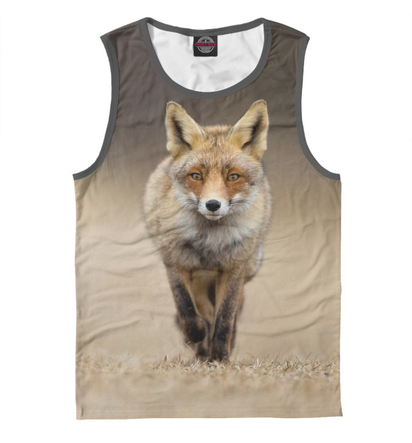 Мужская майка с притом Лиса цвета Белый Мужская майка с изображением Лиса цвета Белый