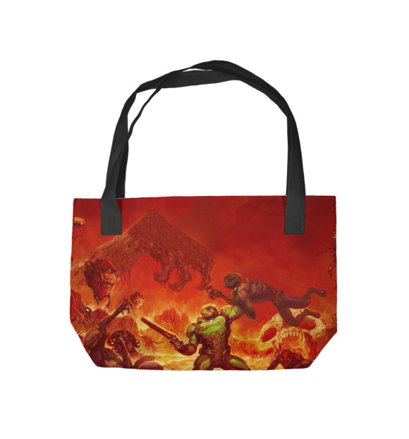 Пляжная сумка с изображением Doom цвета 