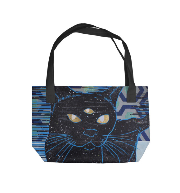 Пляжная сумка с изображением OCCULT CAT цвета 