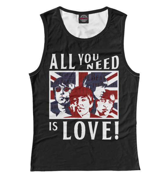 Майка для девочки с изображением All You Need Is Love! цвета Белый