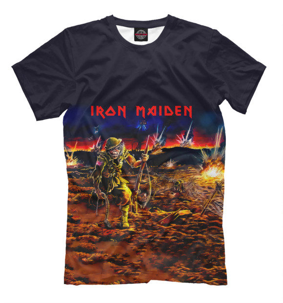 Мужская футболка с изображением Iron Maiden цвета Черный