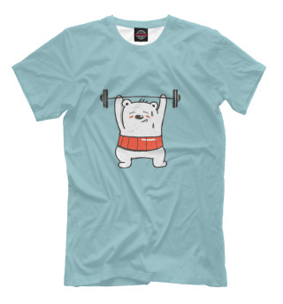 Мужская футболка Медведь Тяжелоатлет