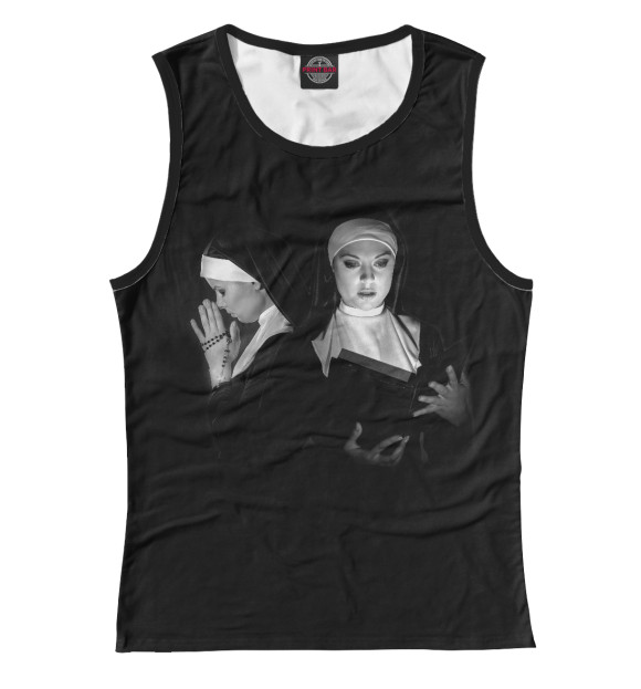 Майка для девочки с притом Монашки цвета Белый Майка для девочки с изображением Монашки цвета Белый