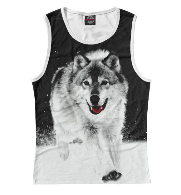 Майка для девочки с изображением Волк цвета Белый