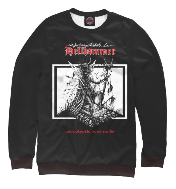Мужской свитшот с изображением Hellhammer цвета Белый