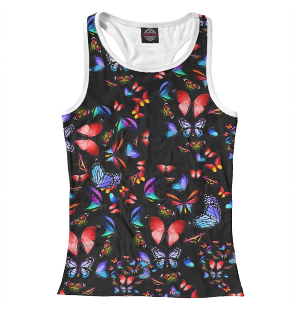 Женская майка-борцовка с изображением Butterfly цвета Белый