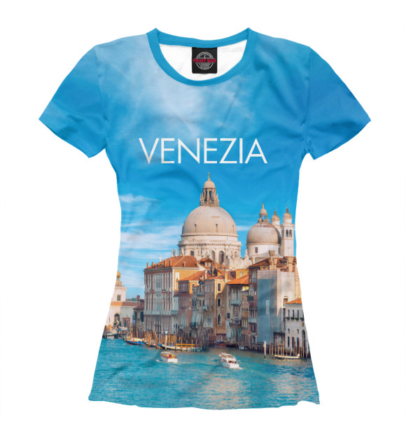 Женская футболка с изображением Италия, Венеция цвета Белый
