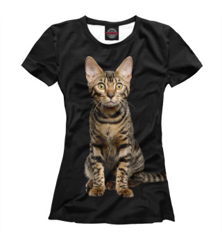 Женская футболка Бенгальский кот