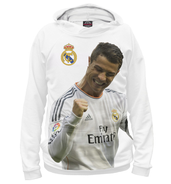 Женское худи с изображением Ronaldo цвета Белый