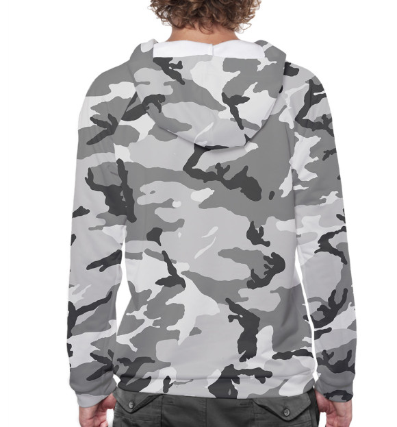 Мужское худи с изображением ОМОН цвета Белый