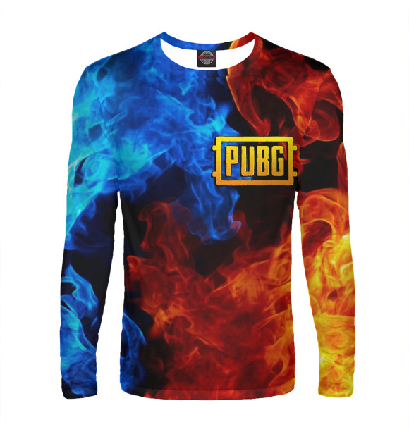 Мужской лонгслив с изображением PUBG цвета Белый