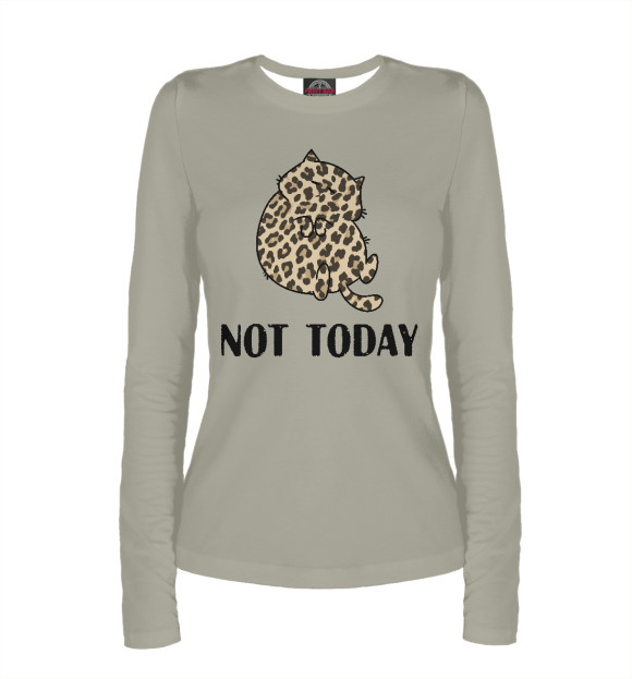 Женский лонгслив с изображением not today цвета Белый