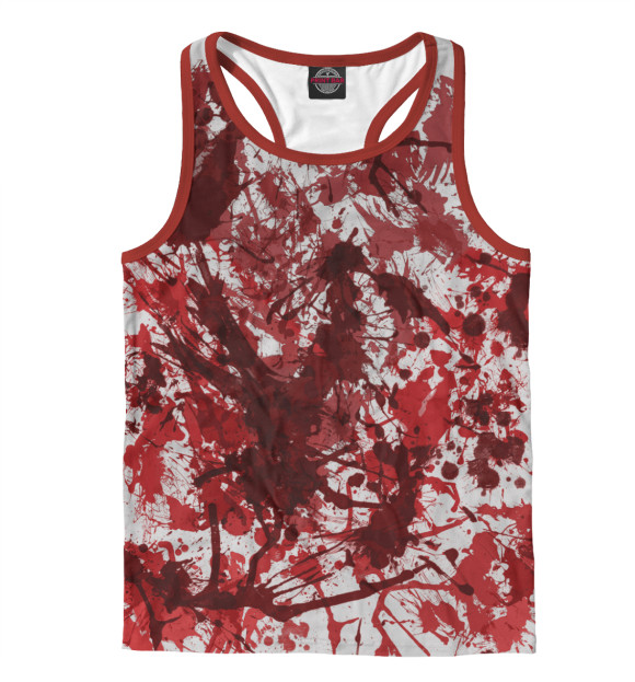 Мужская майка-борцовка с изображением Кровь цвета Белый