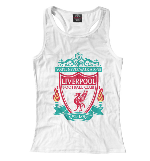 Женская майка-борцовка с изображением Liverpool цвета Белый